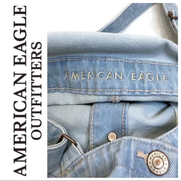 American Eagle Denim Skirt Overall Light Wash Size Small NWOT - Picture 7 of 8